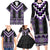 Purple Taniko Pattern Aotearoa Family Matching Long Sleeve Bodycon Dress and Hawaiian Shirt Niho Taniwha Mix Poutama LT14