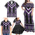 Purple Taniko Pattern Aotearoa Family Matching Off Shoulder Maxi Dress and Hawaiian Shirt Niho Taniwha Mix Poutama LT14