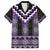 Purple Taniko Pattern Aotearoa Family Matching Off Shoulder Short Dress and Hawaiian Shirt Niho Taniwha Mix Poutama LT14