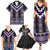 Purple Taniko Pattern Aotearoa Family Matching Summer Maxi Dress and Hawaiian Shirt Niho Taniwha Mix Poutama LT14