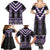 Purple Taniko Pattern Aotearoa Family Matching Summer Maxi Dress and Hawaiian Shirt Niho Taniwha Mix Poutama LT14