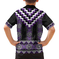 Purple Taniko Pattern Aotearoa Hawaiian Shirt Niho Taniwha Mix Poutama LT14