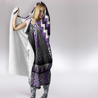 Purple Taniko Pattern Aotearoa Hooded Blanket Niho Taniwha Mix Poutama LT14 - Polynesian Pride