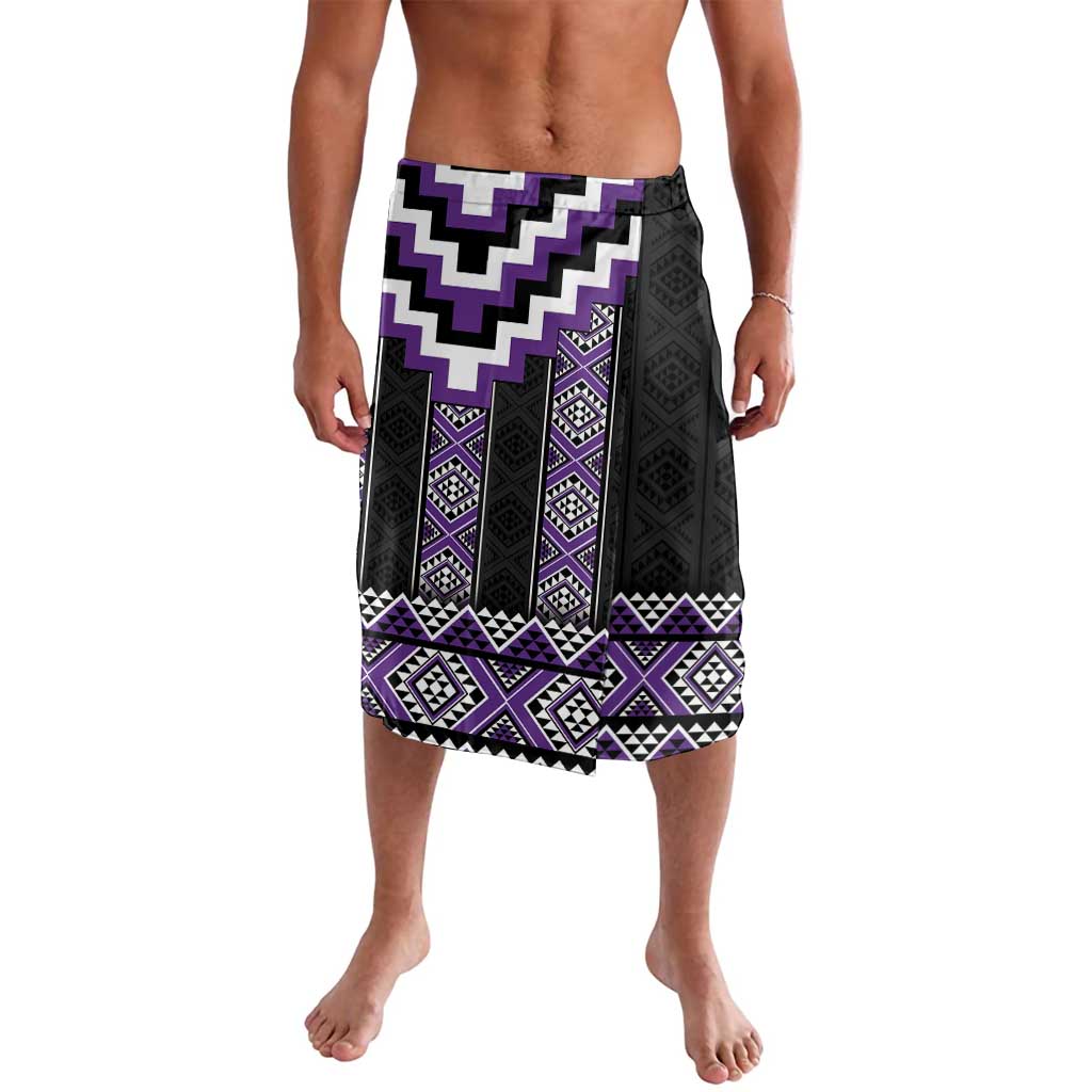 Purple Taniko Pattern Aotearoa Lavalava Niho Taniwha Mix Poutama LT14