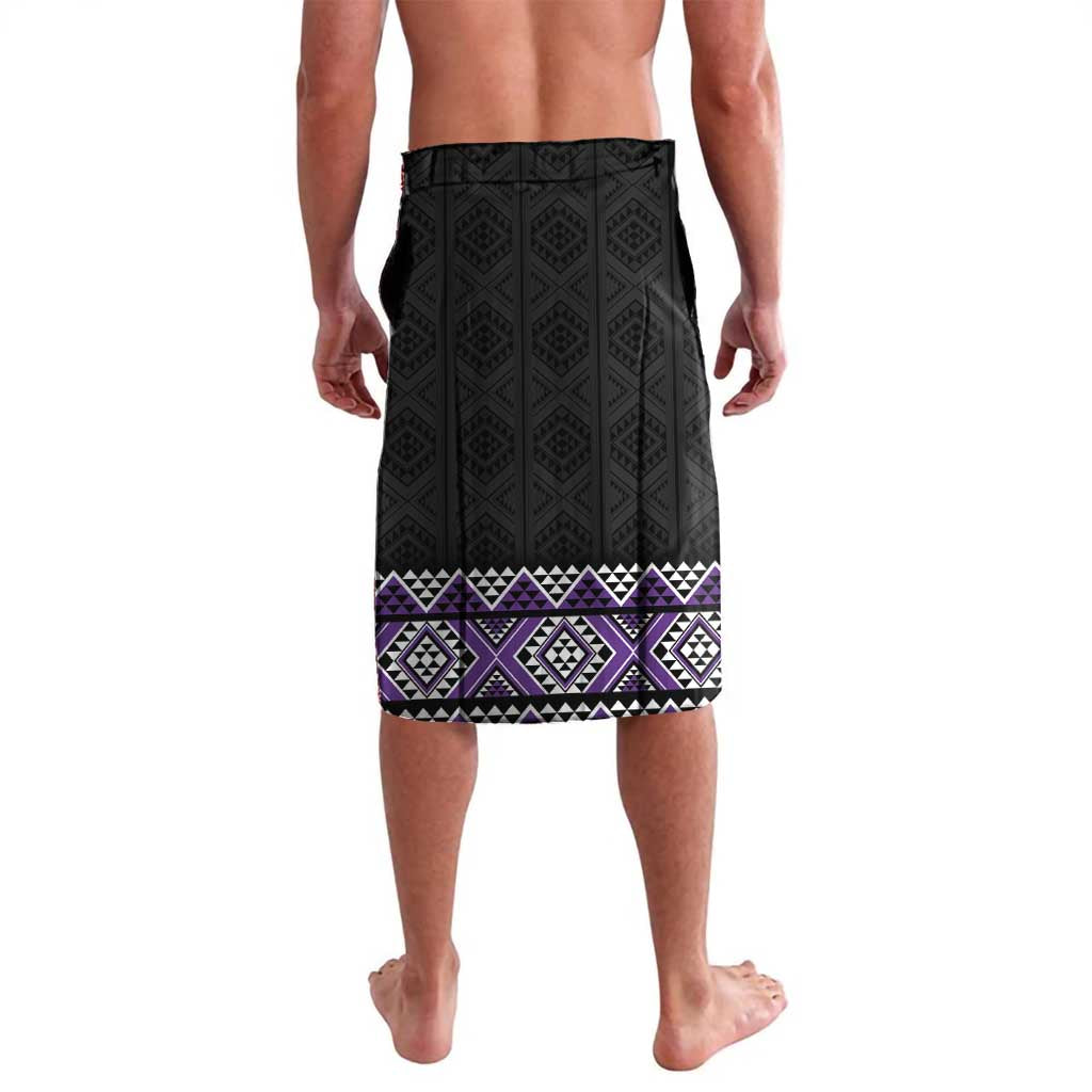 Purple Taniko Pattern Aotearoa Lavalava Niho Taniwha Mix Poutama LT14