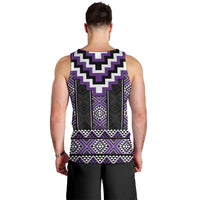 Purple Taniko Pattern Aotearoa Men Tank Top Niho Taniwha Mix Poutama LT14 - Polynesian Pride