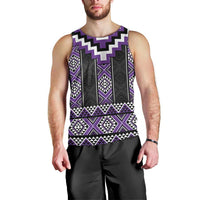 Purple Taniko Pattern Aotearoa Men Tank Top Niho Taniwha Mix Poutama LT14 - Polynesian Pride