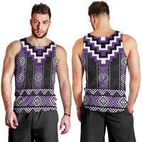 Purple Taniko Pattern Aotearoa Men Tank Top Niho Taniwha Mix Poutama LT14 - Polynesian Pride