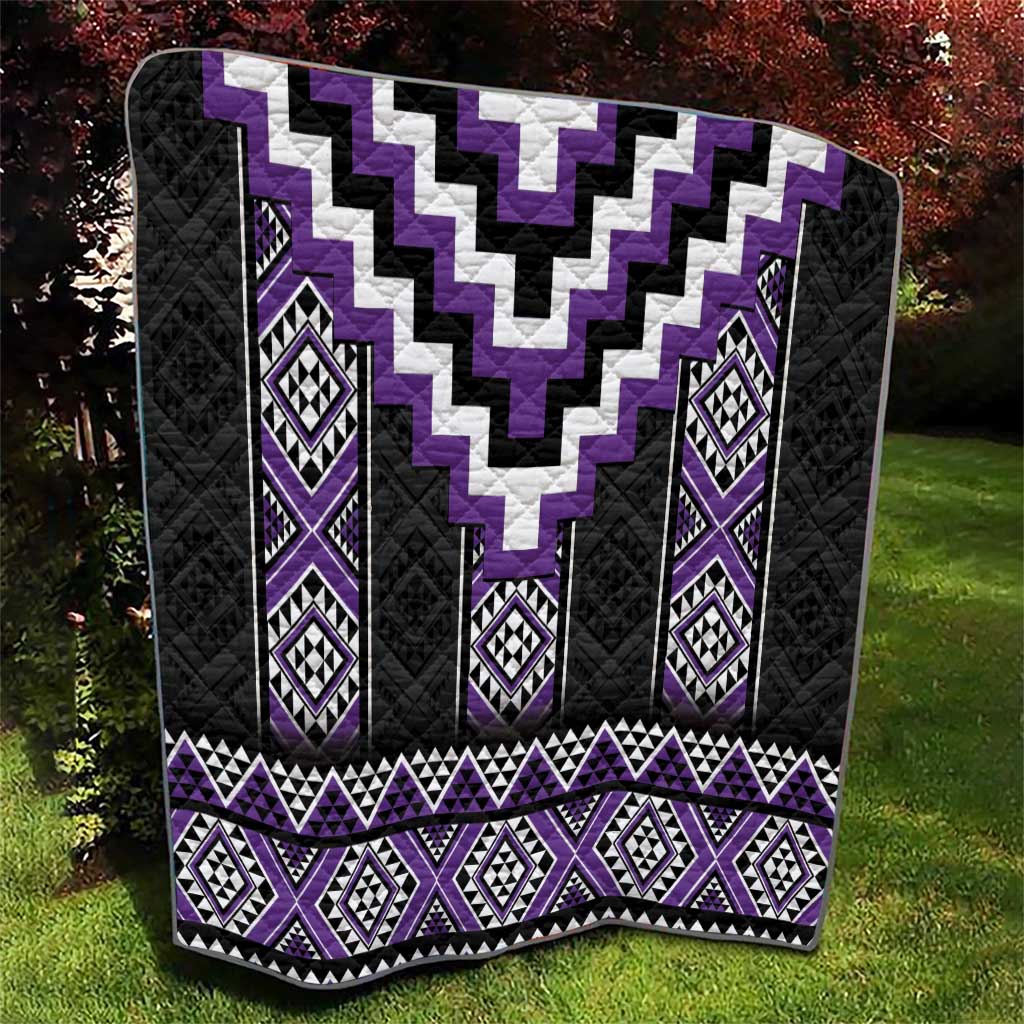 Purple Taniko Pattern Aotearoa Quilt Niho Taniwha Mix Poutama