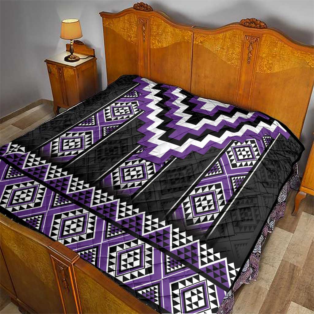 Purple Taniko Pattern Aotearoa Quilt Niho Taniwha Mix Poutama