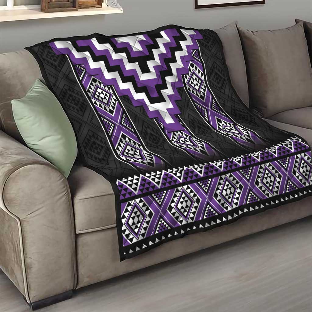 Purple Taniko Pattern Aotearoa Quilt Niho Taniwha Mix Poutama