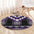 Purple Taniko Pattern Aotearoa Round Carpet Niho Taniwha Mix Poutama