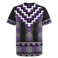 Purple Taniko Pattern Aotearoa Rugby Jersey Niho Taniwha Mix Poutama LT14