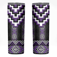 Purple Taniko Pattern Aotearoa Skinny Tumbler Niho Taniwha Mix Poutama LT14