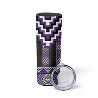 Purple Taniko Pattern Aotearoa Skinny Tumbler Niho Taniwha Mix Poutama LT14