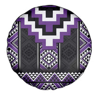 Purple Taniko Pattern Aotearoa Spare Tire Cover Niho Taniwha Mix Poutama LT14 - Polynesian Pride
