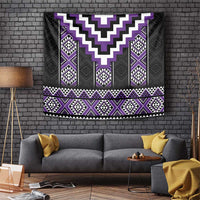 Purple Taniko Pattern Aotearoa Tapestry Niho Taniwha Mix Poutama