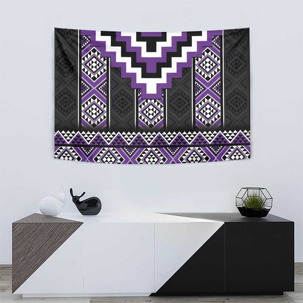 Purple Taniko Pattern Aotearoa Tapestry Niho Taniwha Mix Poutama