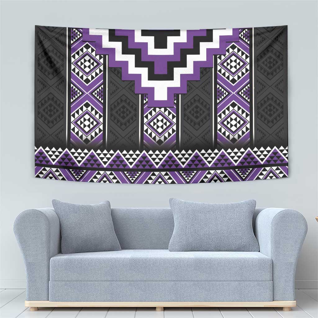 Purple Taniko Pattern Aotearoa Tapestry Niho Taniwha Mix Poutama