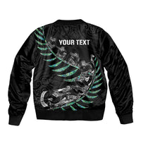 Custom New Zealand Silver Fern Rugby Bomber Jacket Aotearoa Kiwi Maori Pattern