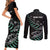 Custom New Zealand Silver Fern Rugby Couples Matching Short Sleeve Bodycon Dress and Long Sleeve Button Shirt Aotearoa Kiwi Maori Pattern