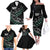 Custom New Zealand Silver Fern Rugby Family Matching Off The Shoulder Long Sleeve Dress and Hawaiian Shirt Aotearoa Kiwi Maori Pattern