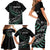 Custom New Zealand Silver Fern Rugby Family Matching Short Sleeve Bodycon Dress and Hawaiian Shirt Aotearoa Kiwi Maori Pattern