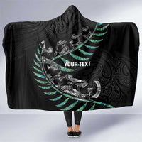 Custom New Zealand Silver Fern Rugby Hooded Blanket Aotearoa Kiwi Maori Pattern LT14