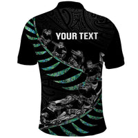 Custom New Zealand Silver Fern Rugby Polo Shirt Aotearoa Kiwi Maori Pattern