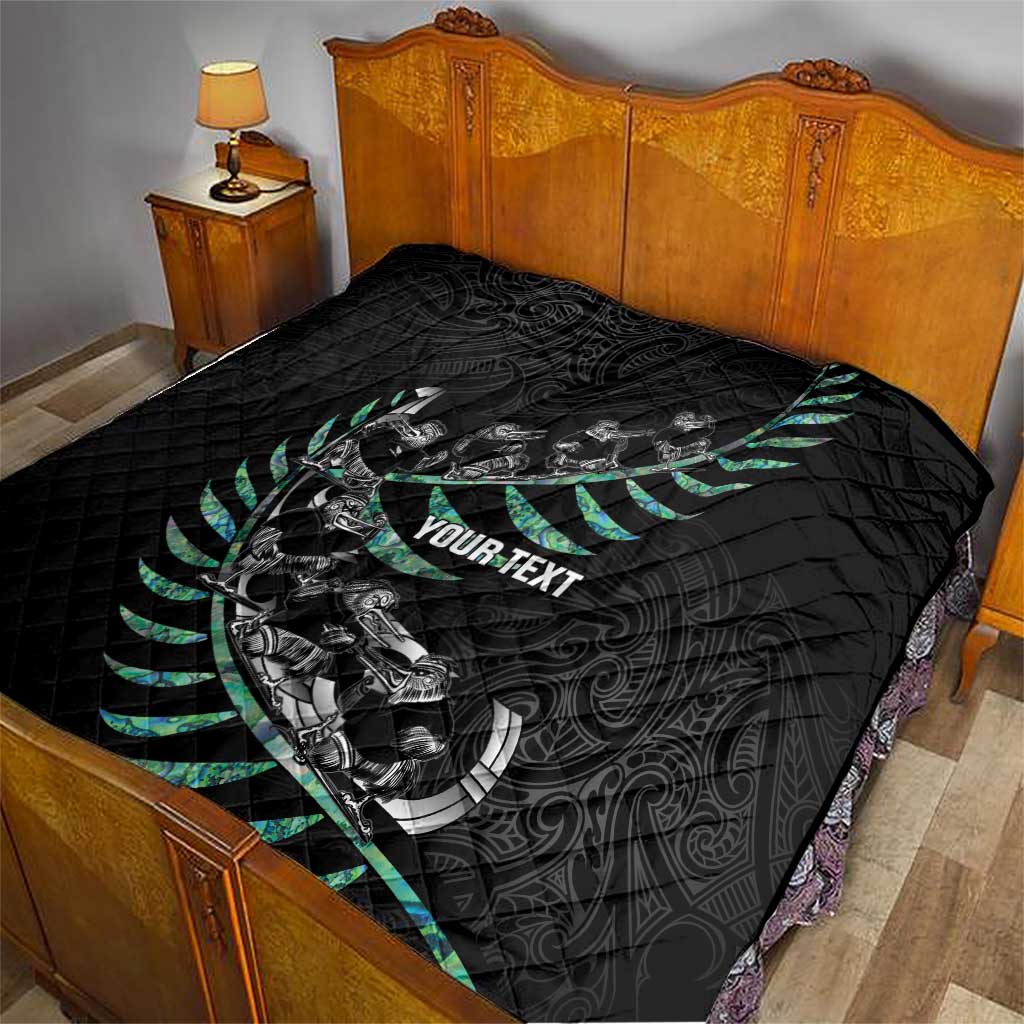Custom New Zealand Silver Fern Rugby Quilt Aotearoa Kiwi Maori Pattern LT14