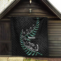 Custom New Zealand Silver Fern Rugby Quilt Aotearoa Kiwi Maori Pattern LT14