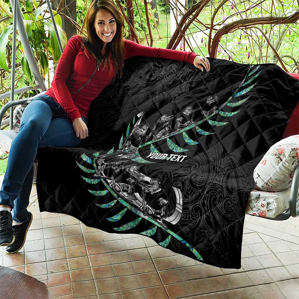 Custom New Zealand Silver Fern Rugby Quilt Aotearoa Kiwi Maori Pattern LT14