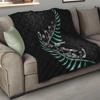 Custom New Zealand Silver Fern Rugby Quilt Aotearoa Kiwi Maori Pattern LT14