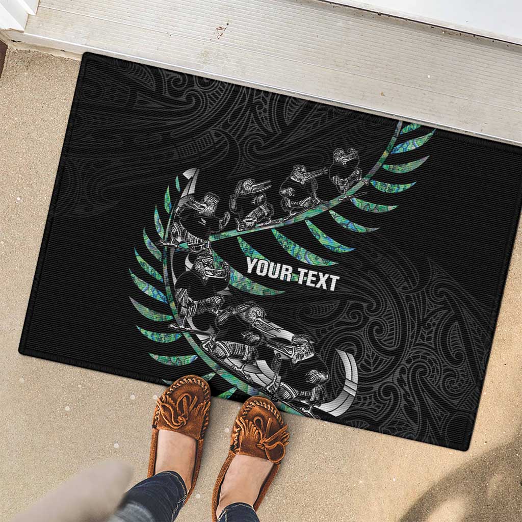 Custom New Zealand Silver Fern Rugby Rubber Doormat Aotearoa Kiwi Maori Pattern LT14