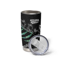 Custom New Zealand Silver Fern Rugby Tumbler Cup Aotearoa Kiwi Maori Pattern