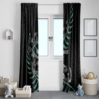 Custom New Zealand Silver Fern Rugby Window Curtain Aotearoa Kiwi Maori Pattern LT14