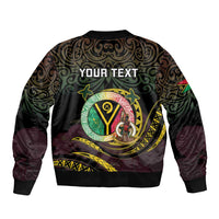 Personalised Vanuatu Bomber Jacket Yumi 45th Hapi Independens Dei - Black Version LT14 - Polynesian Pride