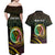 Personalised Vanuatu Couples Matching Off Shoulder Maxi Dress and Hawaiian Shirt Yumi 44 Hapi Independens Dei - Black Version