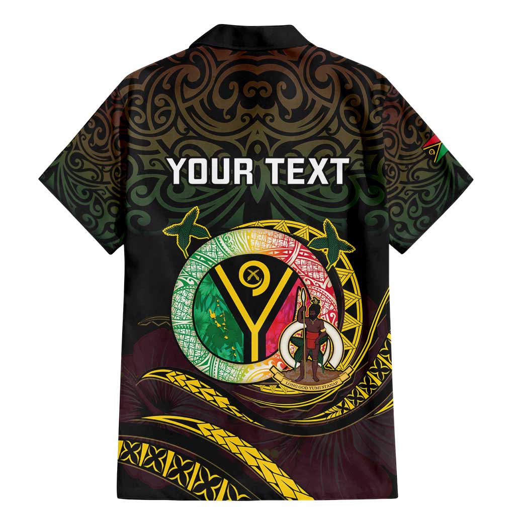 Personalised Vanuatu Family Matching Mermaid Dress and Hawaiian Shirt Yumi 45th Hapi Independens Dei - Black Version LT14 - Polynesian Pride