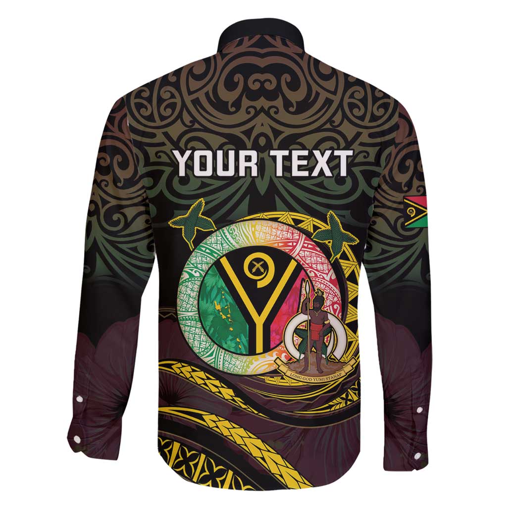 Personalised Vanuatu Family Matching Puletasi and Hawaiian Shirt Yumi 45th Hapi Independens Dei - Black Version LT14 - Polynesian Pride
