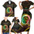 Personalised Vanuatu Family Matching Short Sleeve Bodycon Dress and Hawaiian Shirt Yumi 44 Hapi Independens Dei - Black Version