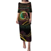 Personalised Vanuatu Puletasi Yumi 45th Hapi Independens Dei - Black Version LT14 Long Dress Black - Polynesian Pride