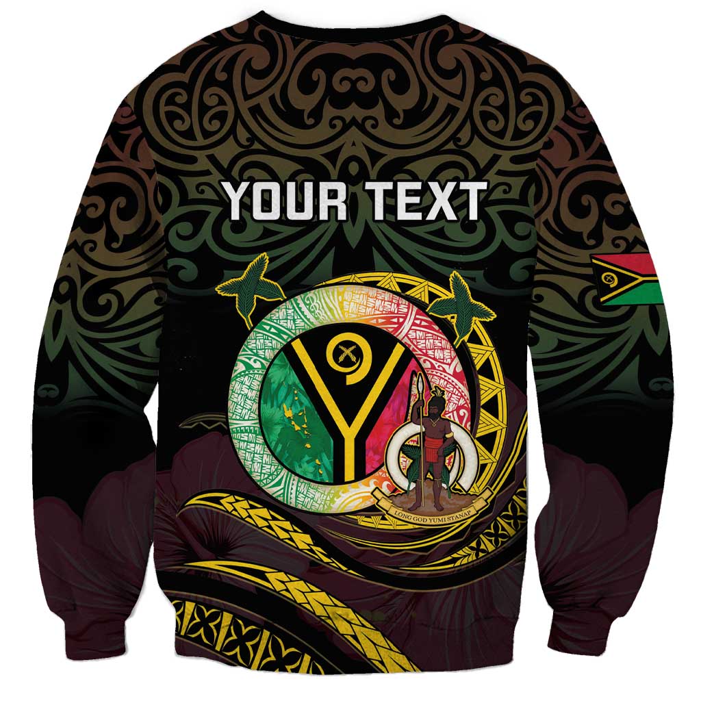 Personalised Vanuatu Sweatshirt Yumi 45th Hapi Independens Dei - Black Version LT14 - Polynesian Pride