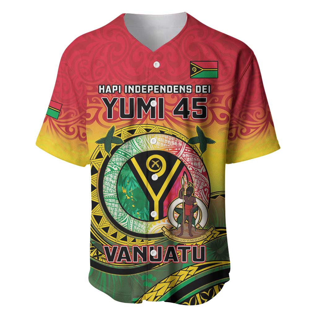 Personalised Vanuatu Baseball Jersey Yumi 45th Hapi Independens Dei - Reggae Version LT14