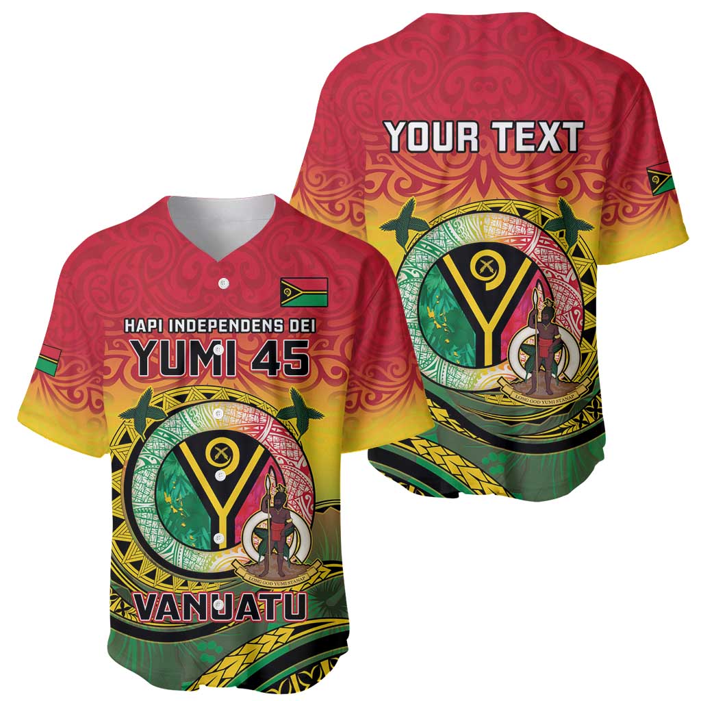 Personalised Vanuatu Baseball Jersey Yumi 45th Hapi Independens Dei - Reggae Version LT14