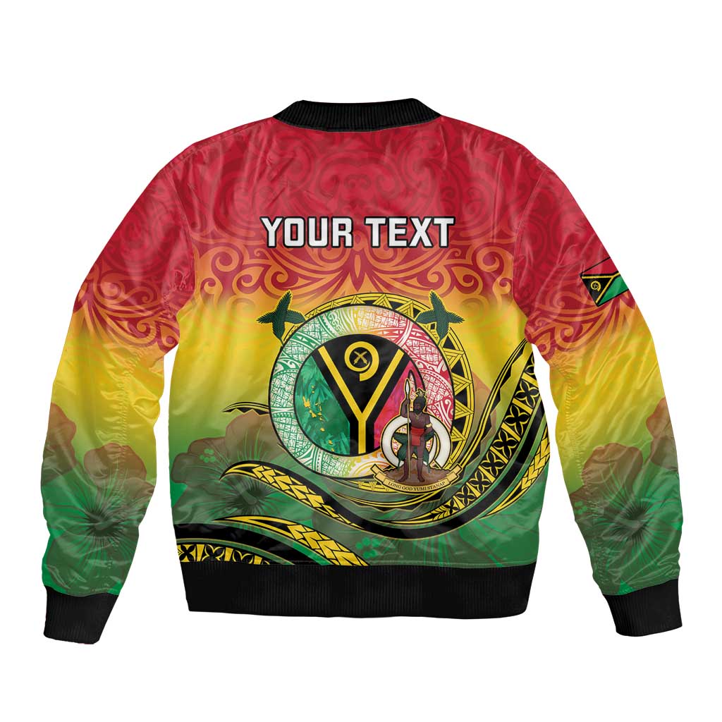 Personalised Vanuatu Bomber Jacket Yumi 45th Hapi Independens Dei - Reggae Version LT14 - Polynesian Pride