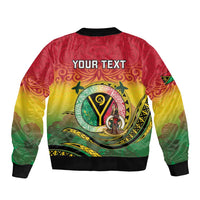 Personalised Vanuatu Bomber Jacket Yumi 45th Hapi Independens Dei - Reggae Version LT14 - Polynesian Pride