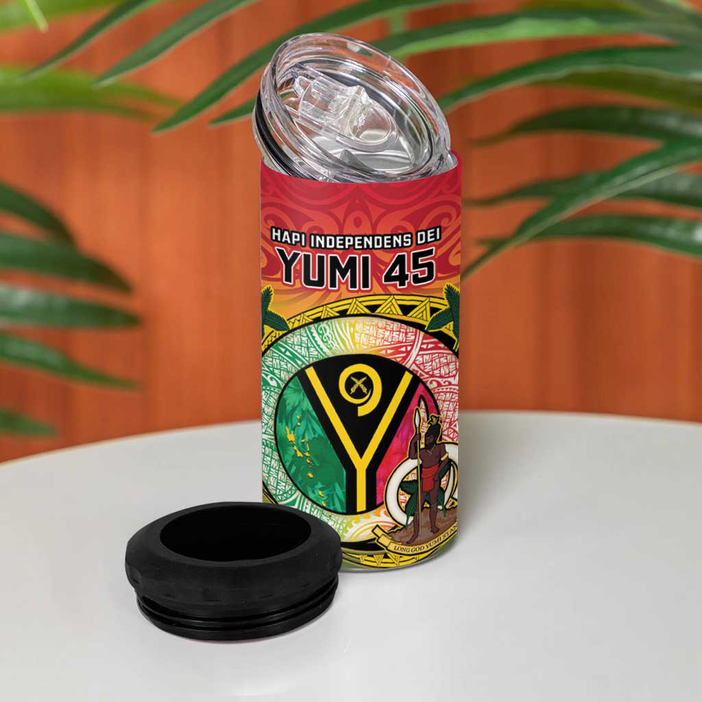 Vanuatu 4 in 1 Can Cooler Tumbler Yumi 45th Hapi Independens Dei - Reggae Version LT14