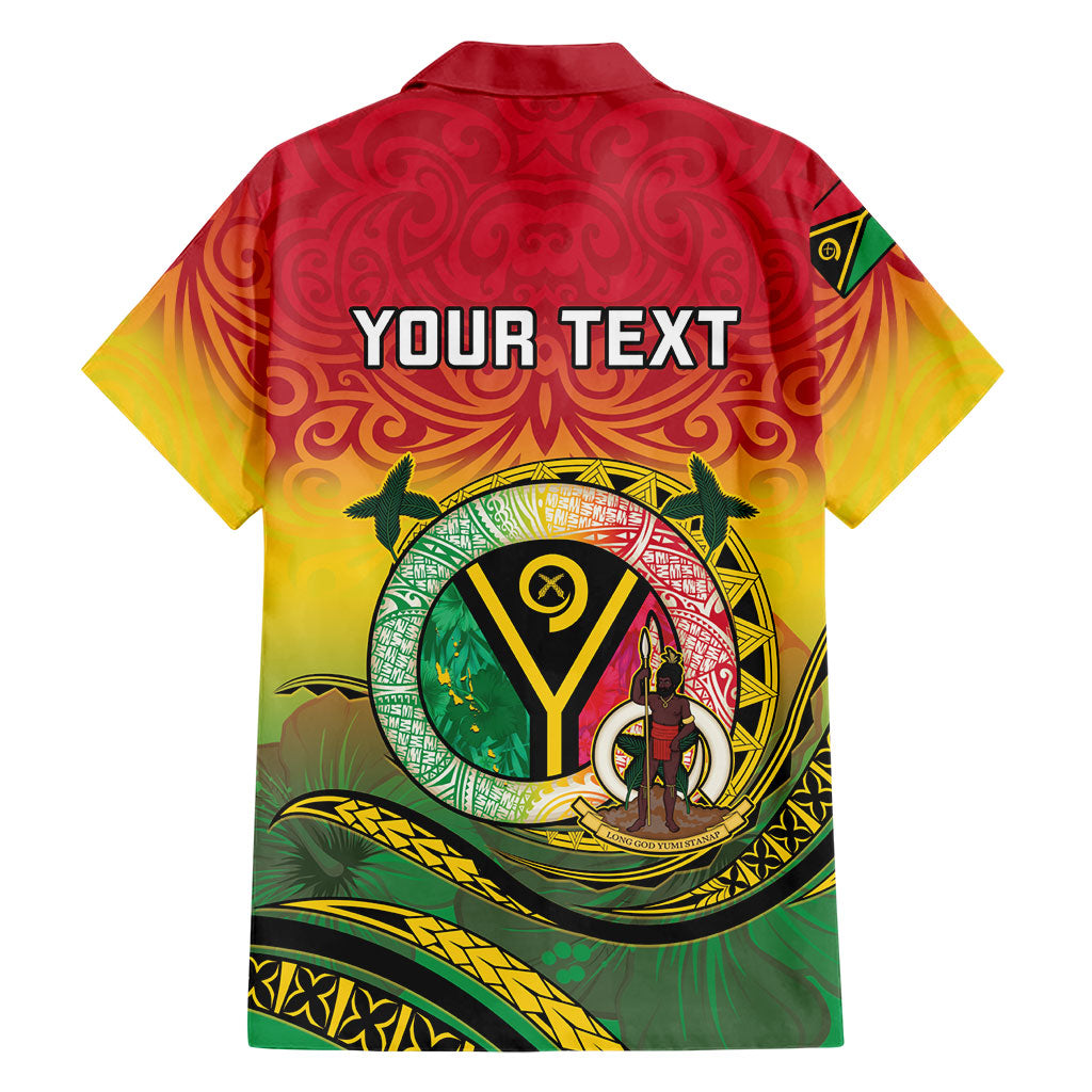 Personalised Vanuatu Family Matching Long Sleeve Bodycon Dress and Hawaiian Shirt Yumi 46th Hapi Independens Dei - Reggae Version LT14 - Polynesian Pride