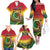 Personalised Vanuatu Family Matching Off The Shoulder Long Sleeve Dress and Hawaiian Shirt Yumi 44 Hapi Independens Dei - Reggae Version